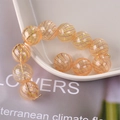 Macro view of transparent hollow glass beads with orange spiral patterns for DIY jewelry - Orange Yellow Regular Spiral (7# Orange)