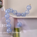Macro detail of blue and white spiral glass beads for DIY jewelry and necklaces - Blue White Spiral Texture (9# Blue)