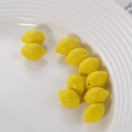 DIY yellow lemon fruit resin bead with textured surface for jewelry making - Shiny Yellow
