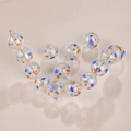 Handmade hollow glass beads with colorful dots for DIY jewelry making and crafts - Clear Base Colorful Dot (19# Deep Color Dot)