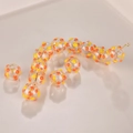 Handmade hollow glass beads with yellow and orange dots for DIY jewelry making - Clear Base Yellow Orange Dot (20# Orange Yellow)