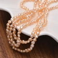 3-4mm champagne pink baroque freshwater pearls strands for DIY jewelry making and beads - Baroque Irregular / 3-4mm (Approx. 34cm) / Pink