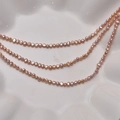 Lustrous 3-4mm champagne pink baroque freshwater pearl strands on a wavy ceramic plate - Baroque Irregular / 3-4mm (Approx. 34cm) / Purple
