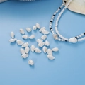 Natural white spiral seashell beads with pre-drilled holes for DIY beach jewelry making - White Rice Conch (17#) / 50 Pieces / White