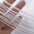 Macro-opname van 3mm witte gefacetteerde glazen kralen voor DIY-sieraden en ambachten - Set van 100 stuks / Witte Jade (1#)