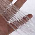Macro-opname van transparante 3mm facet geslepen glaskralen voor DIY sieraden maken - Set van 100 stuks / Transparant Wit (2#)