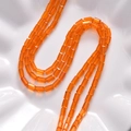Makroaufnahme orangefarbener rechteckiger facettierter Glaskristallperlen für DIY-Schmuck - 4# Transparent Orange