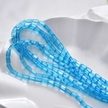 Funkelnde himmelblaue 4x8mm rechteckige facettierte Kristallglasperlen für DIY Schmuck - 5# Transparent Seeblau