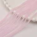 Macro-opname van 3 mm gefacetteerde roze glaskralen voor doe-het-zelf sieradenprojecten - Set van 100 stuks / Roze Jade (18#)