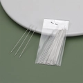 Long silver big eye beading needles for DIY jewelry making neatly packed in a clear bag - 45mm (Approx 10 Pcs)