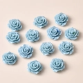 Blue-grey resin rose flower charms for DIY jewelry and hair accessories crafting - 10 Pieces/Pack (19mm) / 4# Grey Blue