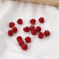 Translucent red lily of the valley glass beads for DIY jewelry making sets - 1 Piece / Red