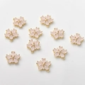 Detail of 14k gold-plated cherry blossom pendants with pink petals for jewelry making - Pink Flower (13#)