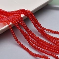Macro shot of vibrant 4mm red faceted crystal glass beads for DIY jewelry making - 10# Bright Red