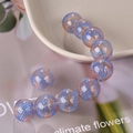 Perla tonda in vetro cavo con strisce a spirale blu e arancioni per gioielli DIY - Rosso Blu Arancione Spirale (3# Rosso Blu)