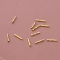 18K gold-plated textured metal tube beads for DIY bracelet and necklace jewelry making - Straight / 1.5*10mm (10 Pcs) / Gold