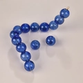 Blue hollow glass bubble beads with black spiral mesh texture for DIY jewelry making - Deep Blue Black Spiral (14# Deep Blue Black)