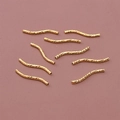 18K gold-plated S-shaped curved tube beads with hammered texture for DIY jewelry making - S-Shaped Tube / 1.5*20mm (10 Pcs) / Gold