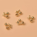 Detailed view of 14K gold plated cherry pendants with sparkling zircons for DIY jewelry - Cherry Pendant / Gold