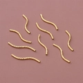 Gold 18K plated brass S-shaped curved tube beads with spiral wave texture for DIY jewelry - S-Shaped Tube / 1.5*25mm (10 Pcs) / Gold