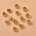Exquisite 14K gold plated pomegranate charms with orange crystals for DIY jewelry making - Watermelon Pendant / Gold