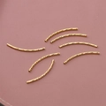 Macro shot of 18K gold-plated curved tubes with spiral texture for jewelry making - Curved Tube / 1.5*30mm (10 Pcs) / Gold