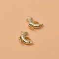 Exquisite 14K gold plated banana fruit pendant charms with sparkling zircon pavé - Banana Charm / Gold