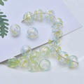 Hollow glass beads with yellow and light blue spiral stripes for DIY jewelry making - Yellow Blue Spiral Stripe (22# Light Blue Yellow)
