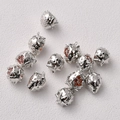 Macro detail of 14K gold plated strawberry pendants with red crystals for DIY jewelry making - Strawberry Pendant / Silver