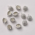 Macro view of 14K gold plated durian pendants with yellow cubic zirconia for DIY jewelry - Durian Pendant / Silver