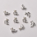Set of 10 banana-shaped silver charms with pavé crystals and rings for DIY jewelry - Banana Charm / Silver