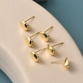 Unregelmäßige 14K vergoldete Kaffeebohnen-Ohrstecker für DIY-Schmuckherstellung - 14K Gold Polierter Stil (5#)
