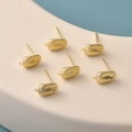 6 Stk. unregelmäßige matt vergoldete Bohnen-Ohrstecker mit Ösen für DIY-Schmuck - Mattgold Stil (6#)