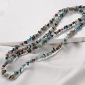 Mixed color crystal stone beads in blue, white and brown for DIY jewelry making - 12# Mixed Seven Colors (1 Strand)
