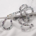 3-5mm irregular fluorite crystal beads in purple and green for DIY jewelry making - 23# Fluorite (1 Strand)