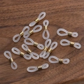 18k gold plated infinity buckle with white silicone loops for DIY eyewear chains - Gold Ring White Silicone (11#)