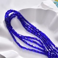 Dunkelblaue 4x8mm facettierte rechteckige Glaskristallperlen für DIY-Schmuck - 9# Transparent Königsblau