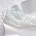 Facettierte rechteckige Opalit-Glasperlen 4x8mm Strang für DIY-Halsketten und Armband-Schmuck - 10# Transparent Opalweiß