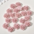 Flatback resin rose charms in soft pink color for DIY earrings and hair jewelry making - 10 Pieces/Pack (19mm) / 1# Lotus Pink