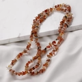 Handmade necklace with 3-5mm irregular natural red agate stone chips and oily luster finish - 17# Red Agate (1 Strand)