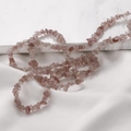 3-5mm strawberry quartz crystal beads, irregular natural pink gemstone chips for DIY - 2# Strawberry Quartz (1 Strand)