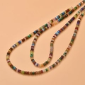 Macro view of multi-color natural stone rondelle spacer beads for DIY jewelry making - 4-5mm Abacus Mixed Color