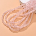 Macro shot of cubic pink natural stone beads for DIY jewelry making and necklace crafts - Rose Quartz Style (7#)