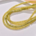 Macro shot of natural semi-precious stone barrel beads in pale yellow and light green colors - Lemon Yellow Style (11#)
