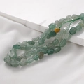 Green natural irregular crystal beaded necklace on white silk fabric with marble stone - Irregular Chips (15#) / 1 Piece / Green Strawberry Quartz