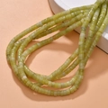 Macro view of light yellow-green cylindrical natural stone beads for DIY jewelry making - Lemon Jade Style (18#)