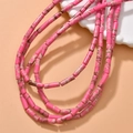 Close-up of cylindrical pink marble stone beads for DIY jewelry making and necklaces - #29 Imperial Pine Pink [approximately 28 Beads Per Piece]