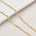 Poliertes, 14k vergoldetes Erbsketten-Glied für DIY-Schmuckherstellung und Halsketten - 4mm Durchmesser (50cm Länge) / Gold