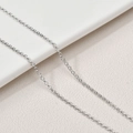 Detailed view of simple silver plated O-chain link for DIY necklace and bracelet crafting - 2.6mm Diameter (50cm Length) / Silver