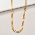Détail d'une chaîne à maillons cubains noués plaquée or 18 carats au fini poli - 7# Doré Chaîne Gourmette